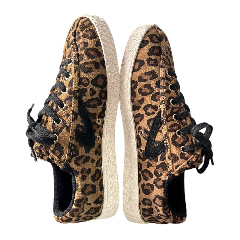 Tretorn Womens Leather Nylite Plus 2 Leopard Animal Print Sneakers Shoes, Size 9 - Picture 5 of 10